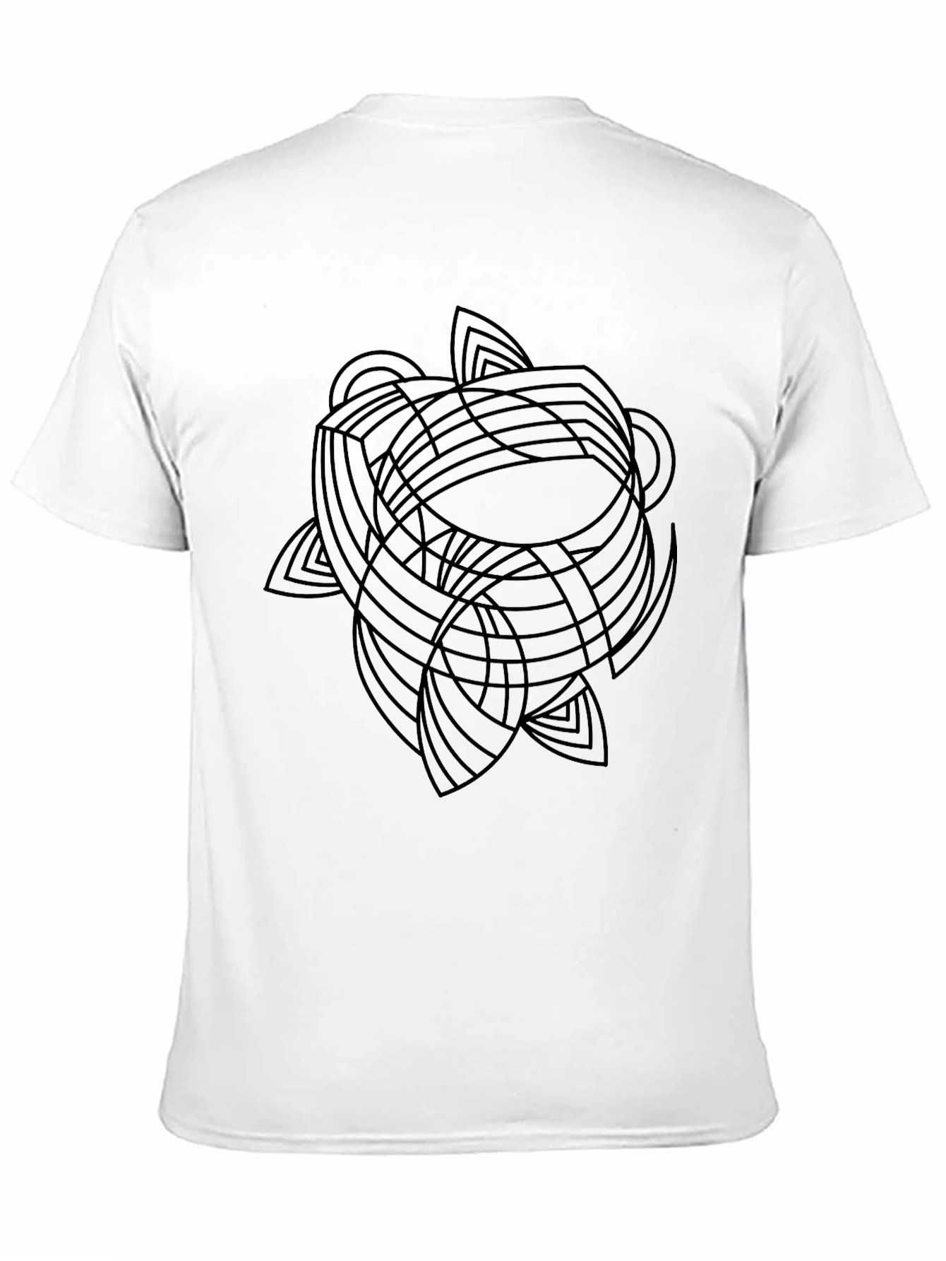Abstract Geometric Graphic Tee - Black