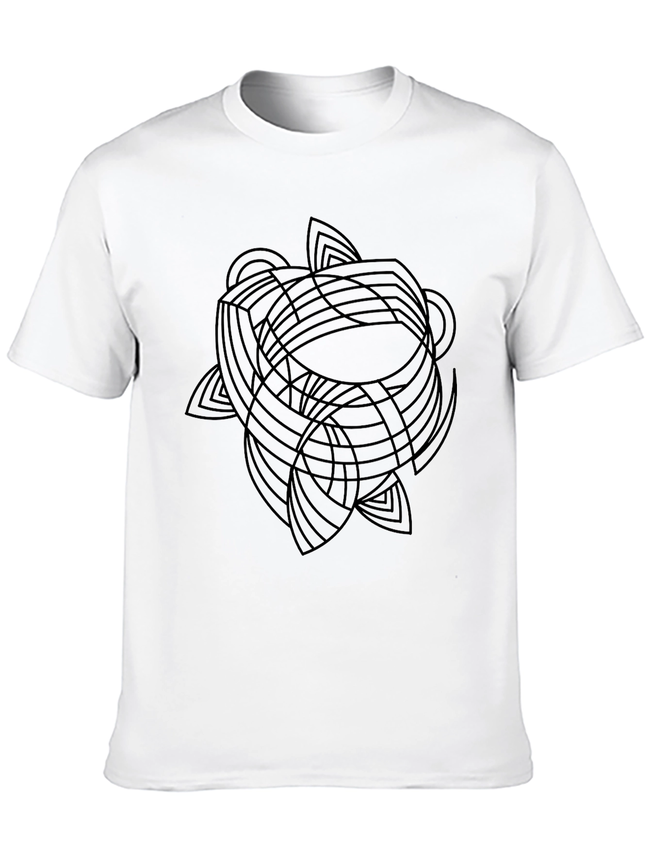 Abstract Geometric Graphic Tee - Black