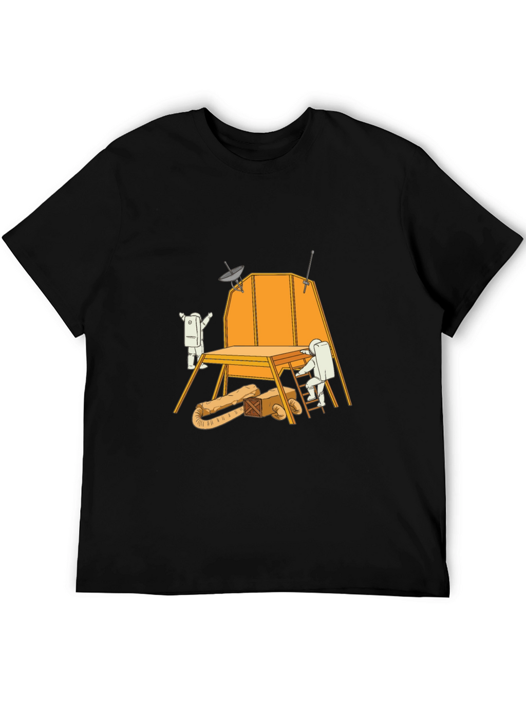 Astronaut Construction T-Shirt - Black Graphic Tee