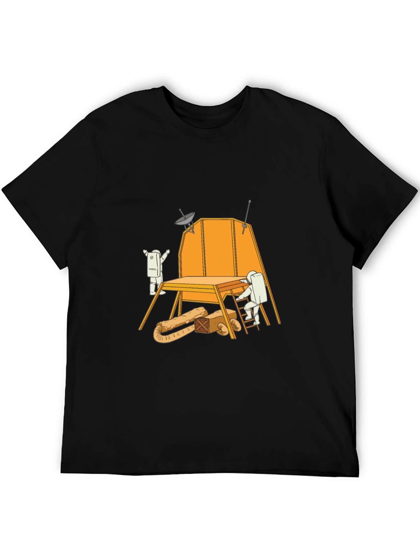Astronaut Construction T-Shirt - Black Graphic Tee