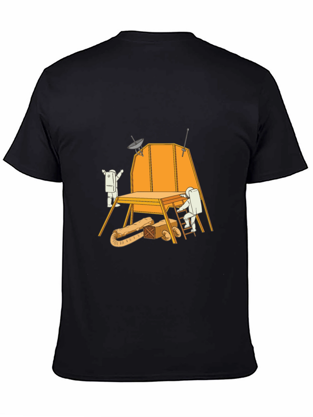 Astronaut Construction T-Shirt - Black Graphic Tee