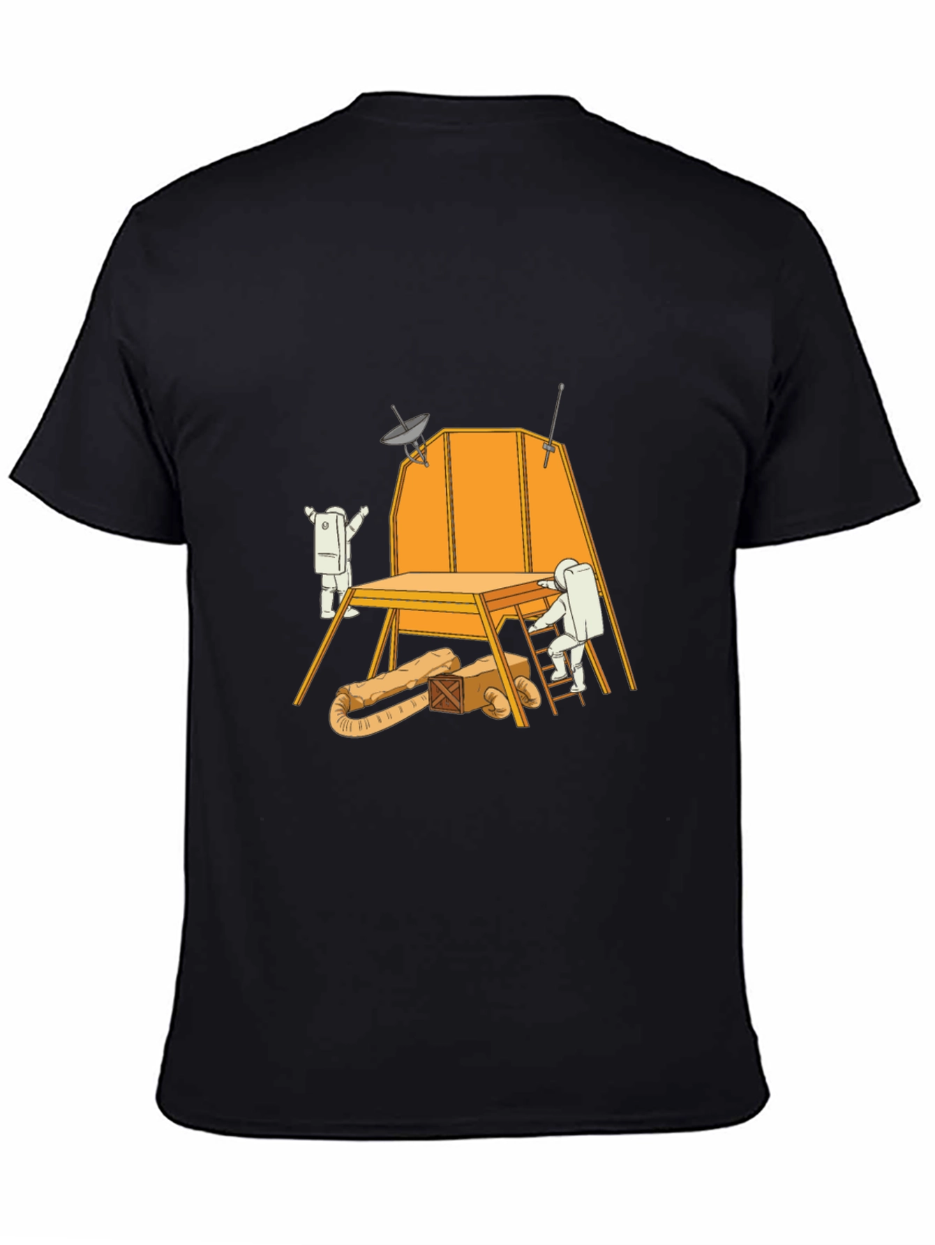 Astronaut Construction T-Shirt - Black Graphic Tee