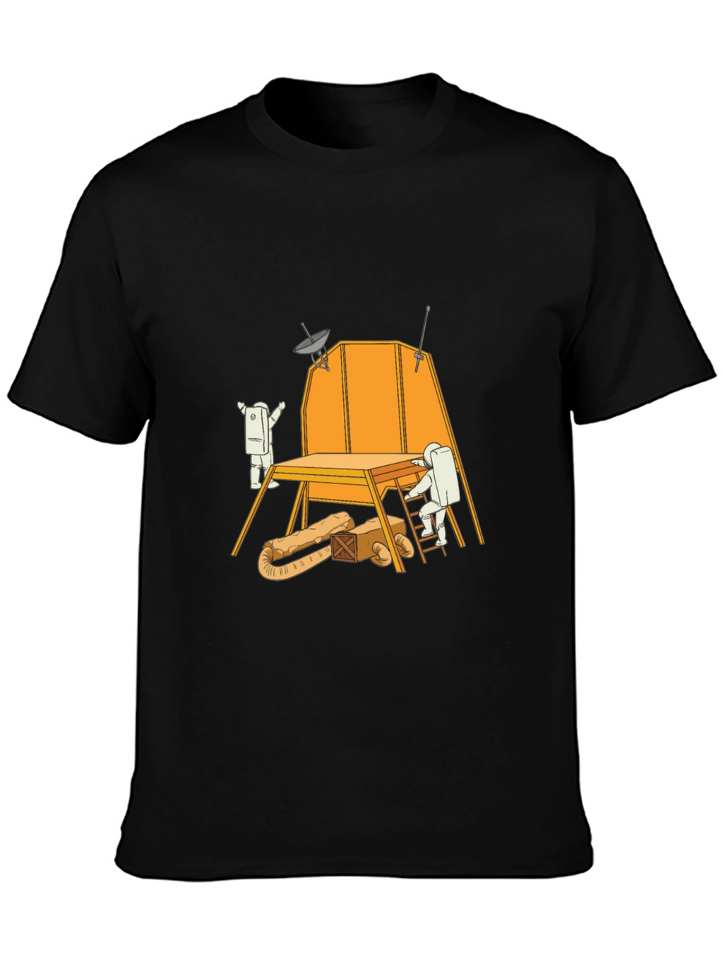 Astronaut Construction T-Shirt - Black Graphic Tee