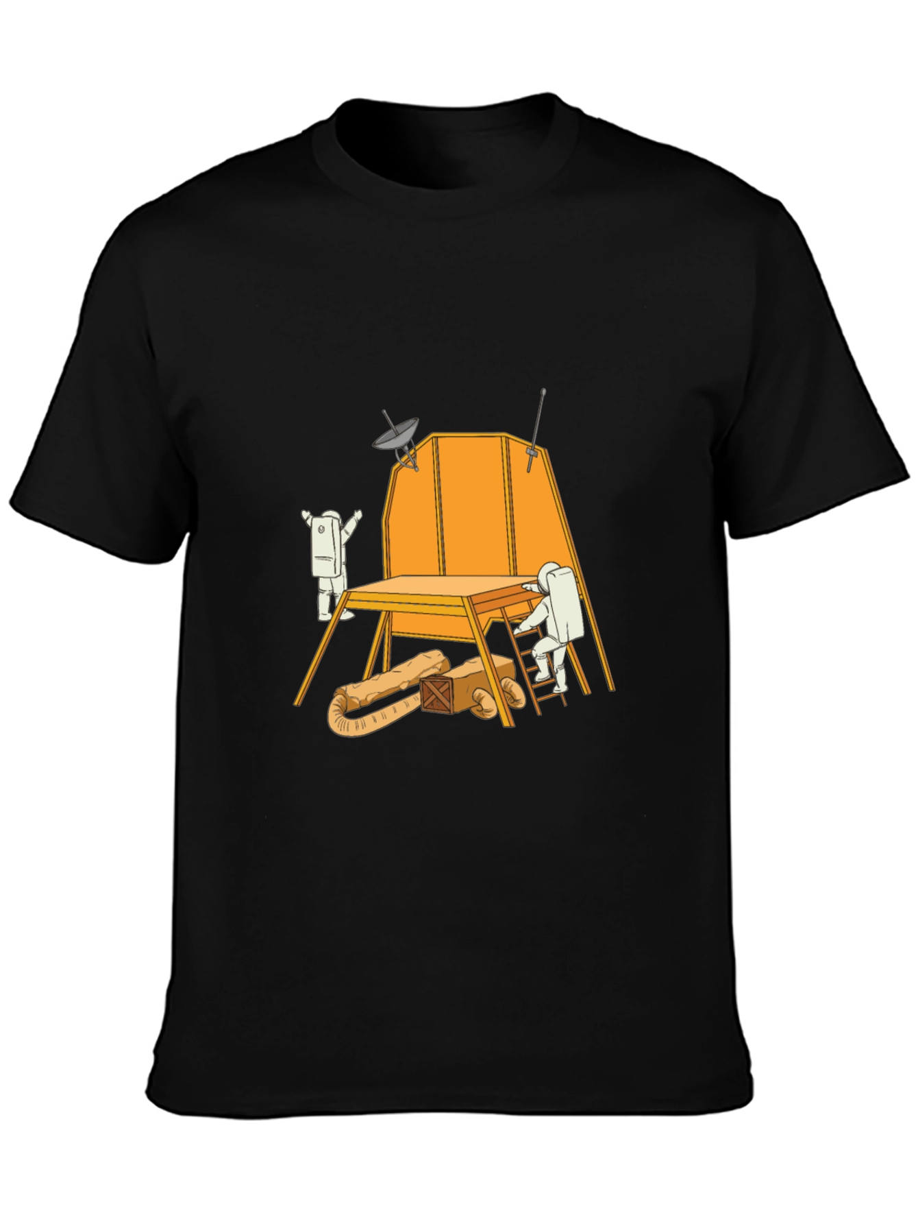 Astronaut Construction T-Shirt - Black Graphic Tee