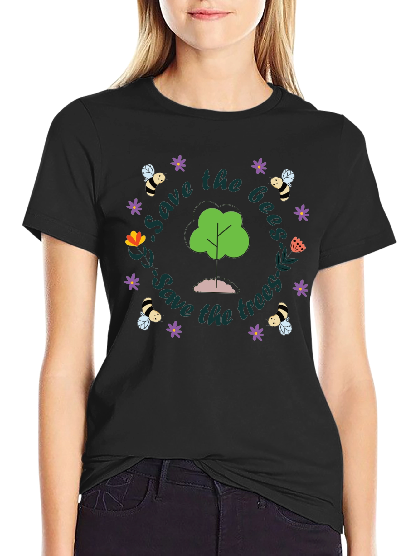 Save the Bees and Trees Graphic Tee