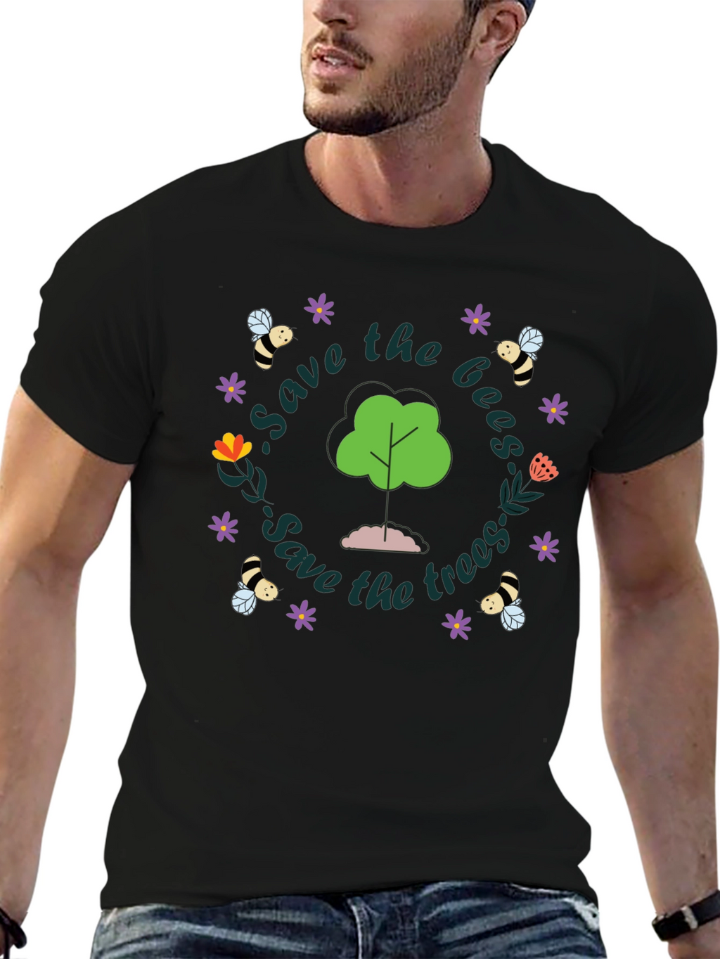 Save the Bees and Trees Graphic Tee