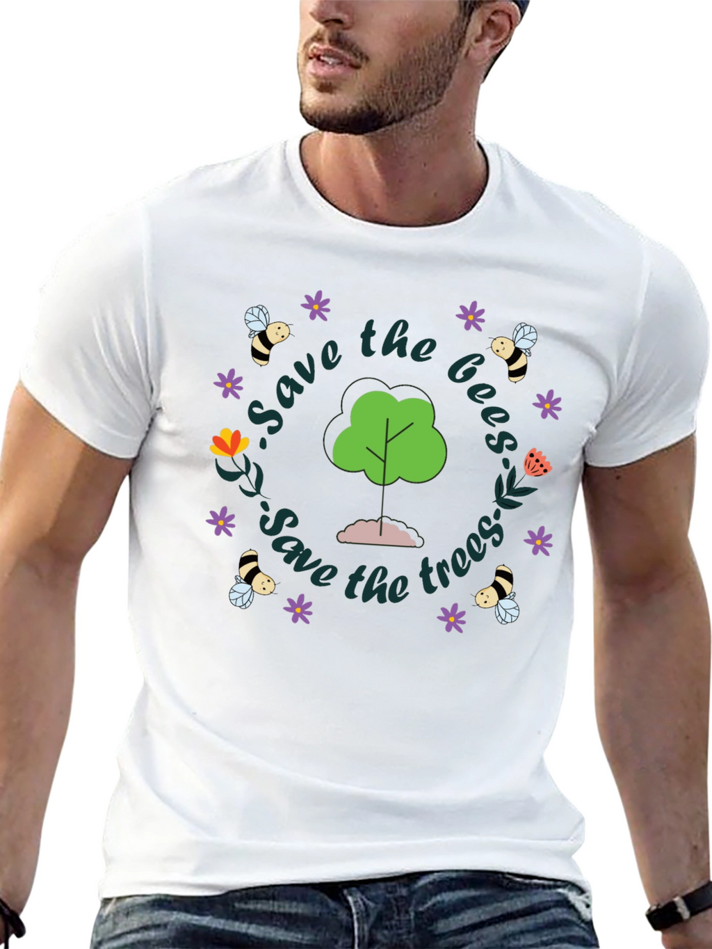 Save the Bees and Trees Graphic Tee