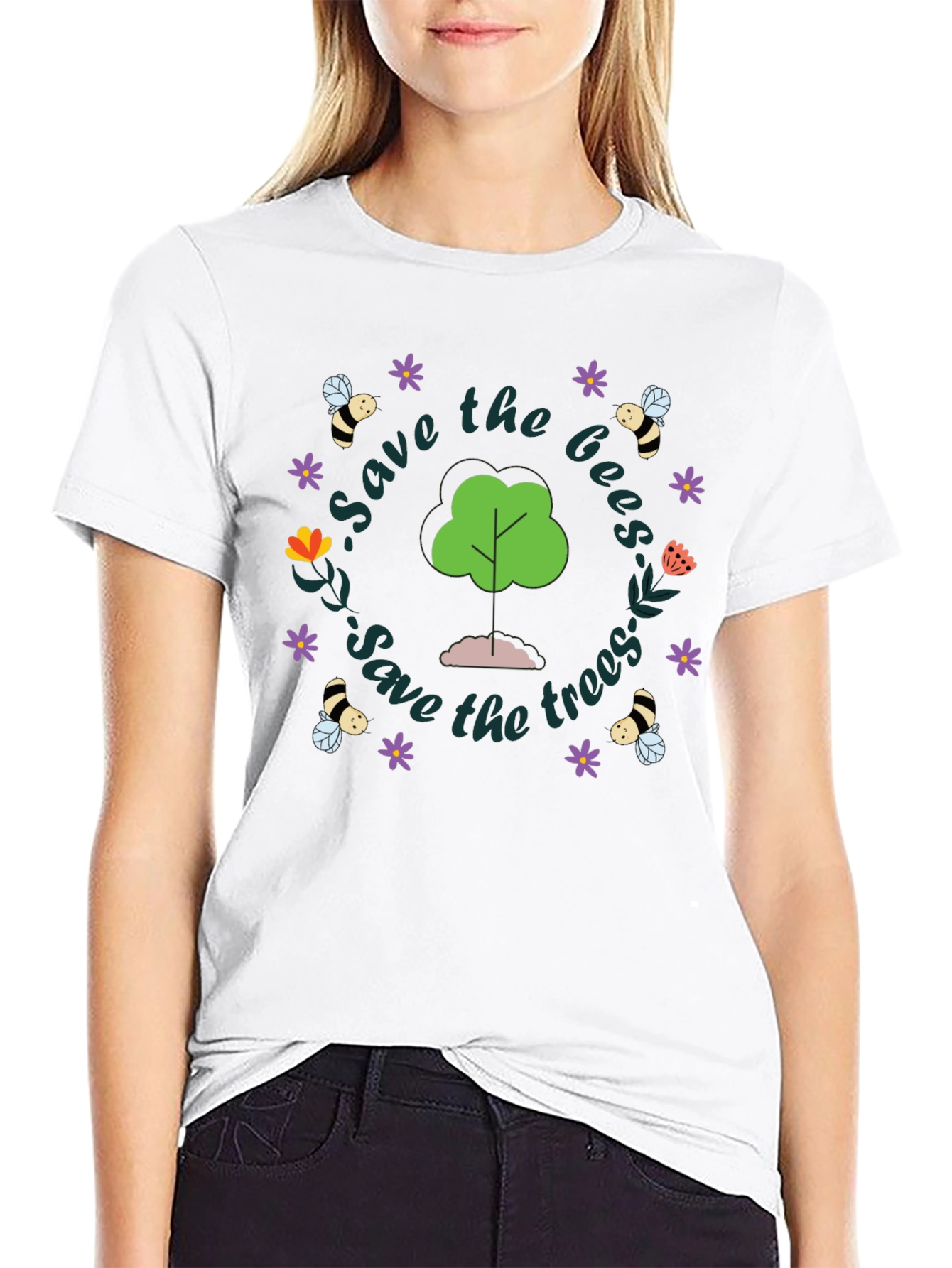 Save the Bees and Trees Graphic Tee
