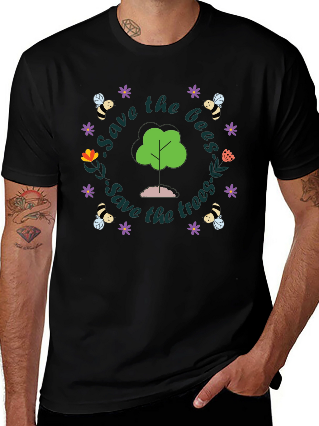 Save the Bees and Trees Graphic Tee