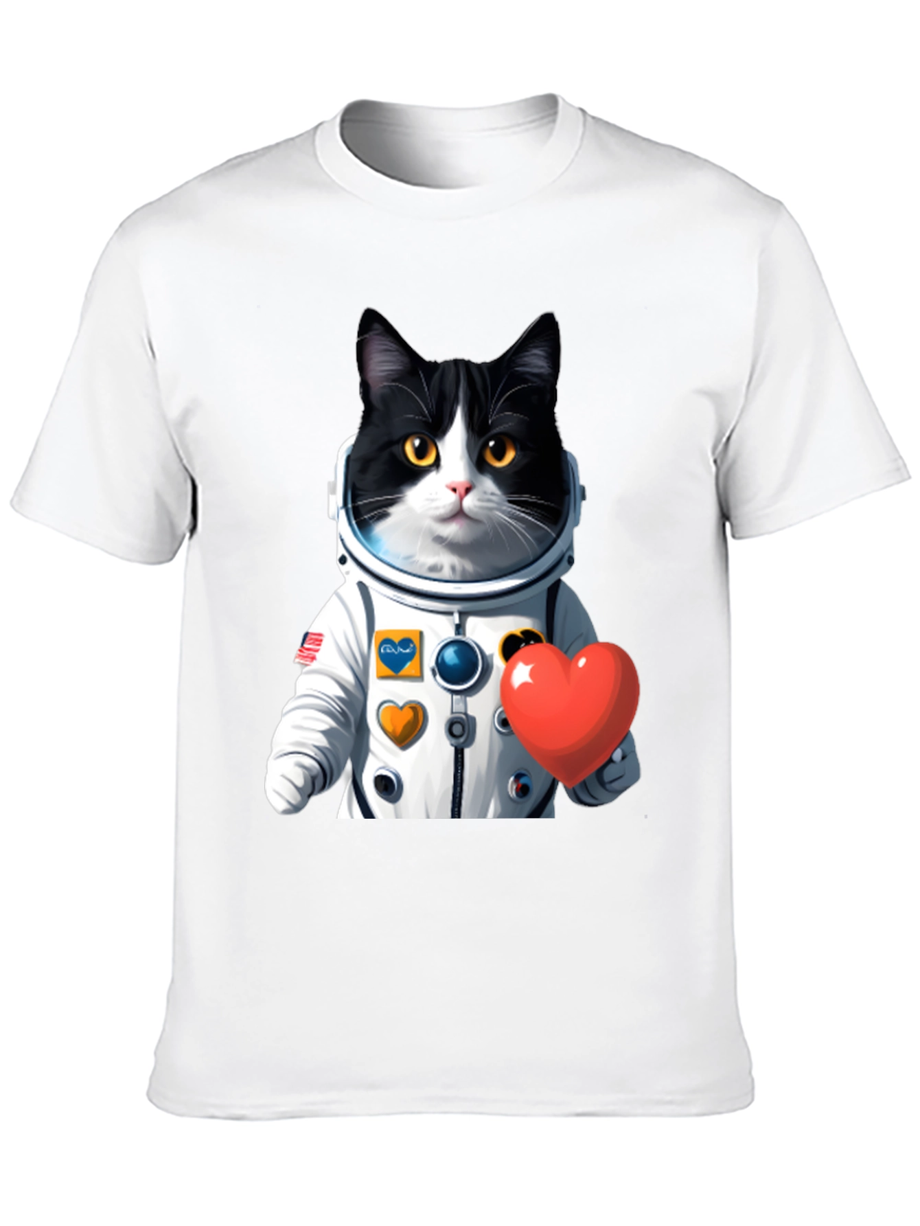 Cat Astronaut with Heart T-Shirt