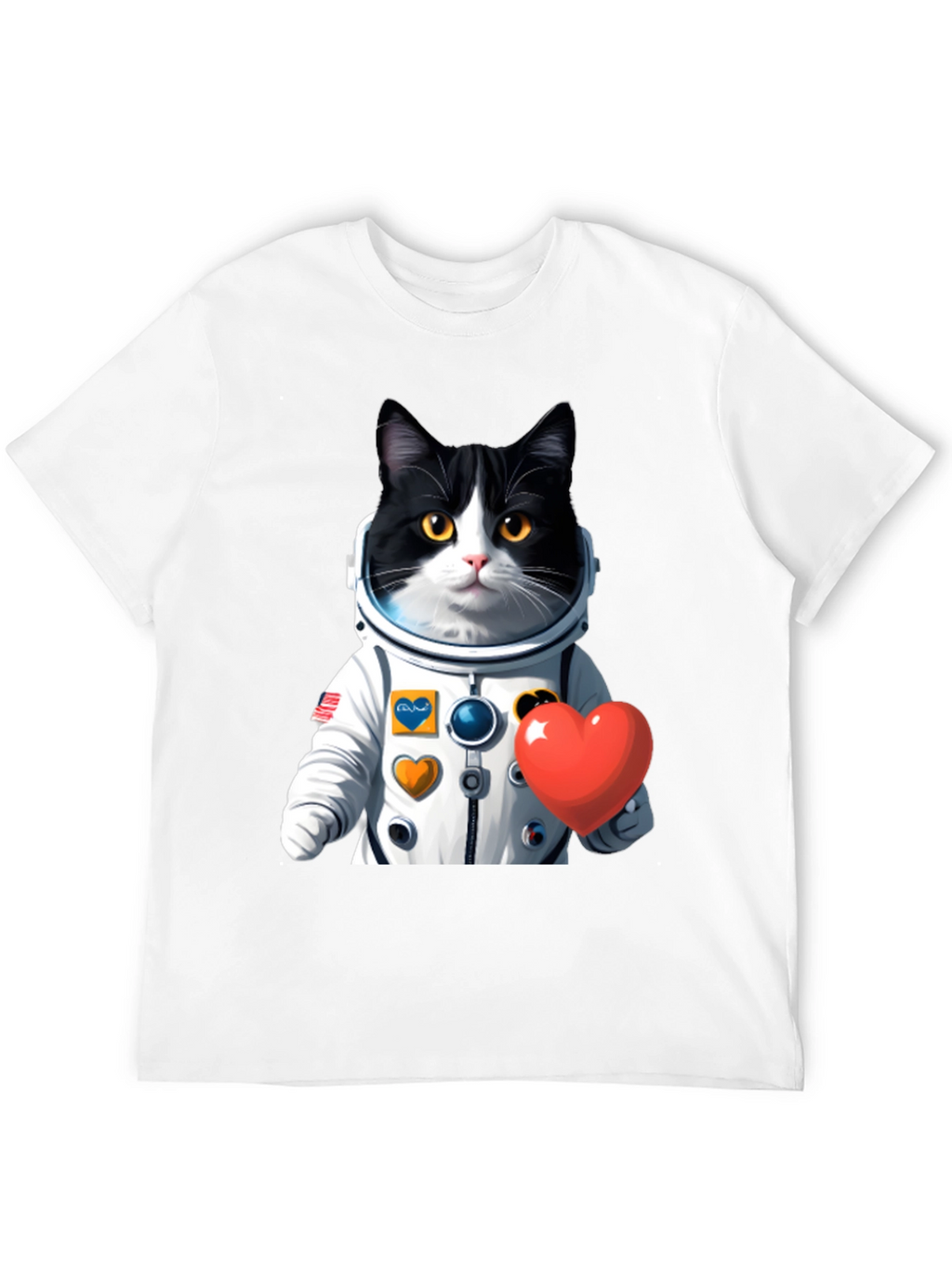 Cat Astronaut with Heart T-Shirt