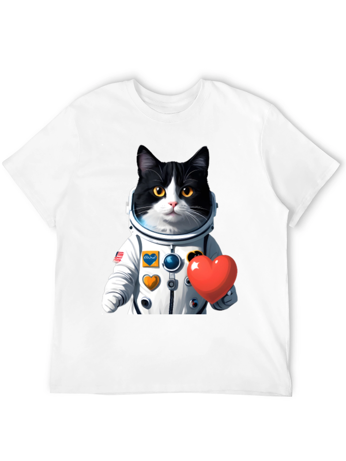 Cat Astronaut with Heart T-Shirt