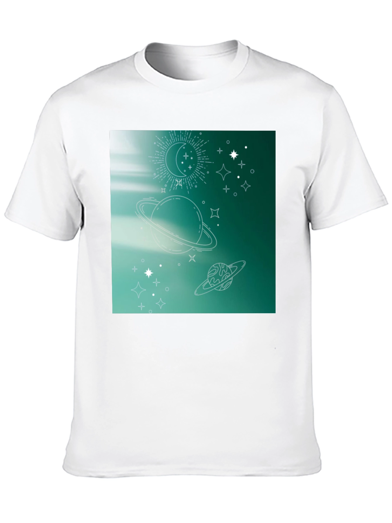 Celestial Print T-Shirt - Black Trendy Space Design