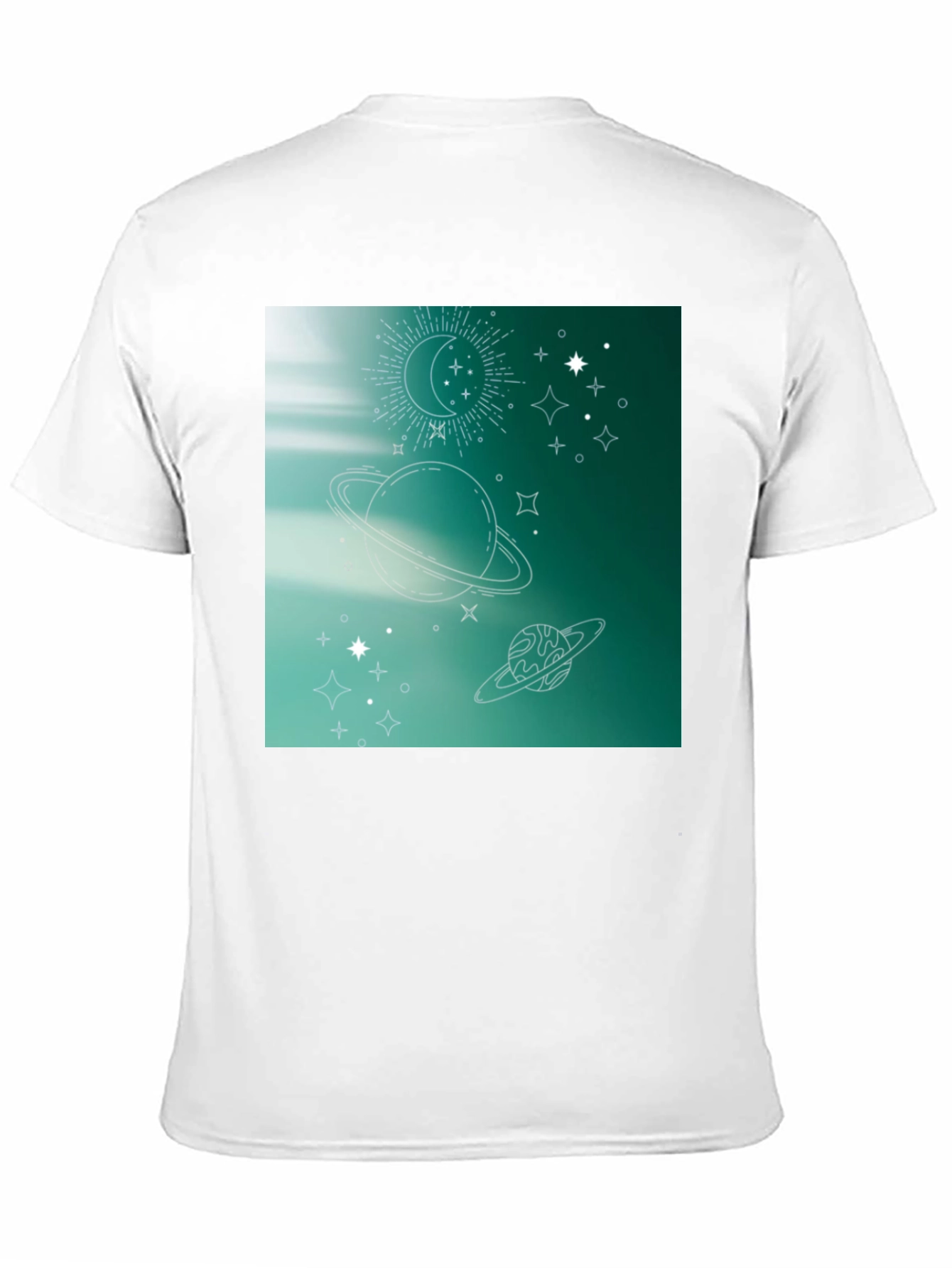 Celestial Print T-Shirt - Black Trendy Space Design