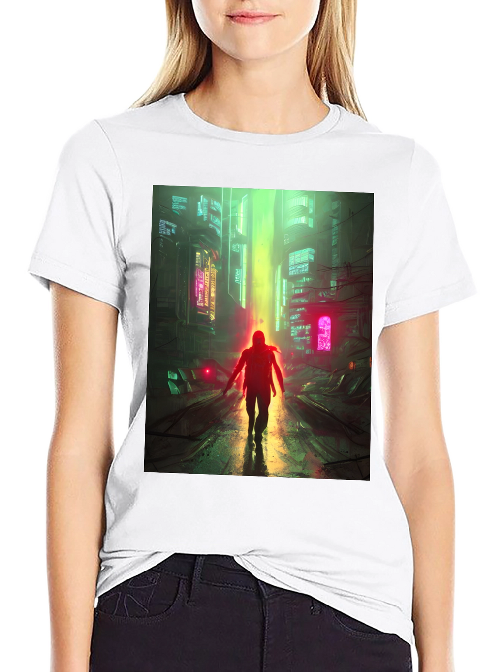 Cyberpunk Cityscape Graphic Tee