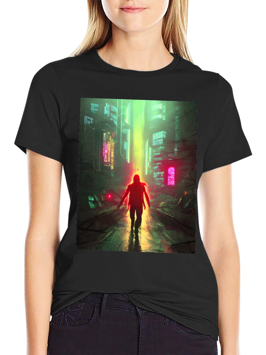 Cyberpunk Cityscape Graphic Tee