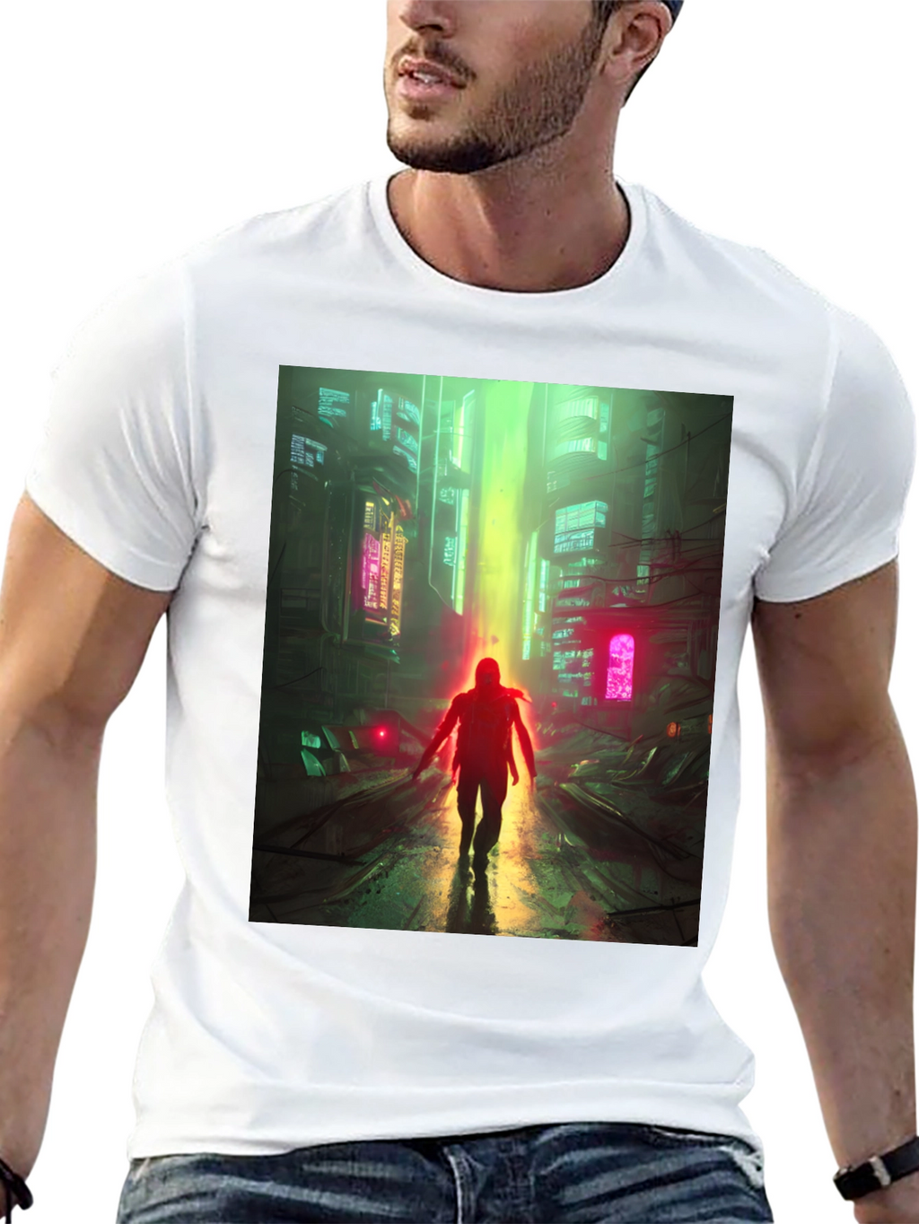 Cyberpunk Cityscape Graphic Tee