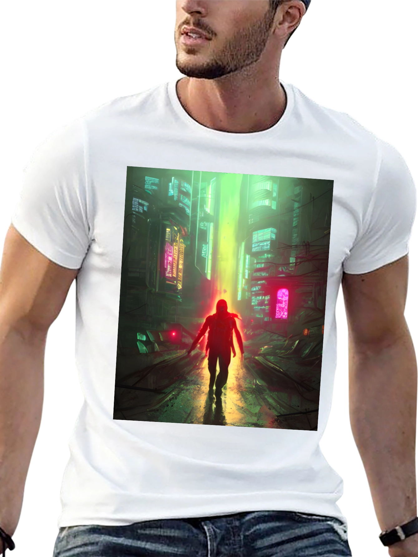 Cyberpunk Cityscape Graphic Tee