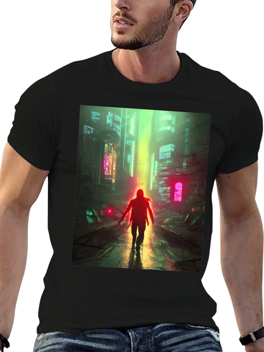 Cyberpunk Cityscape Graphic Tee