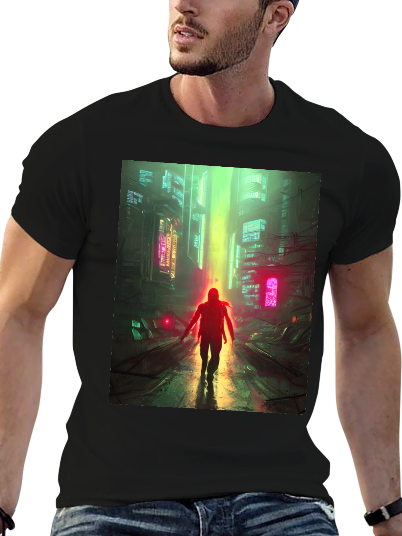 Cyberpunk Cityscape Graphic Tee