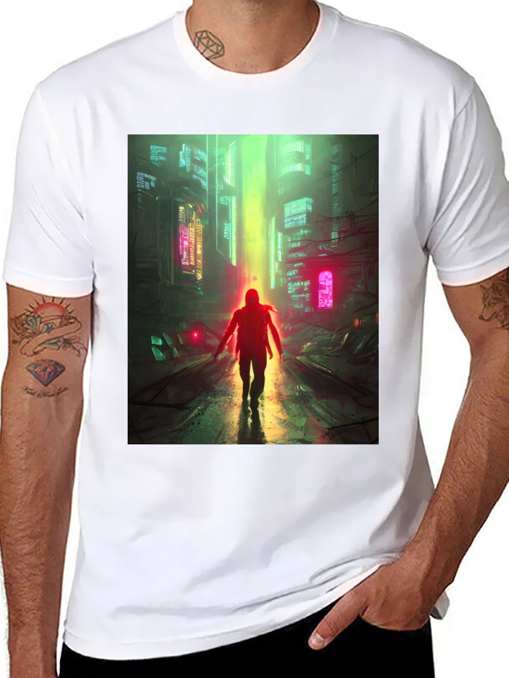 Cyberpunk Cityscape Graphic Tee