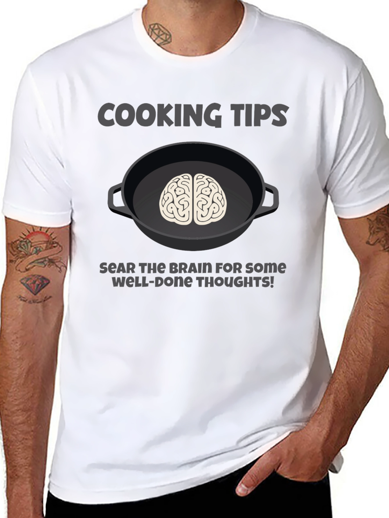 Cooking Tips Brain Graphic T-Shirt