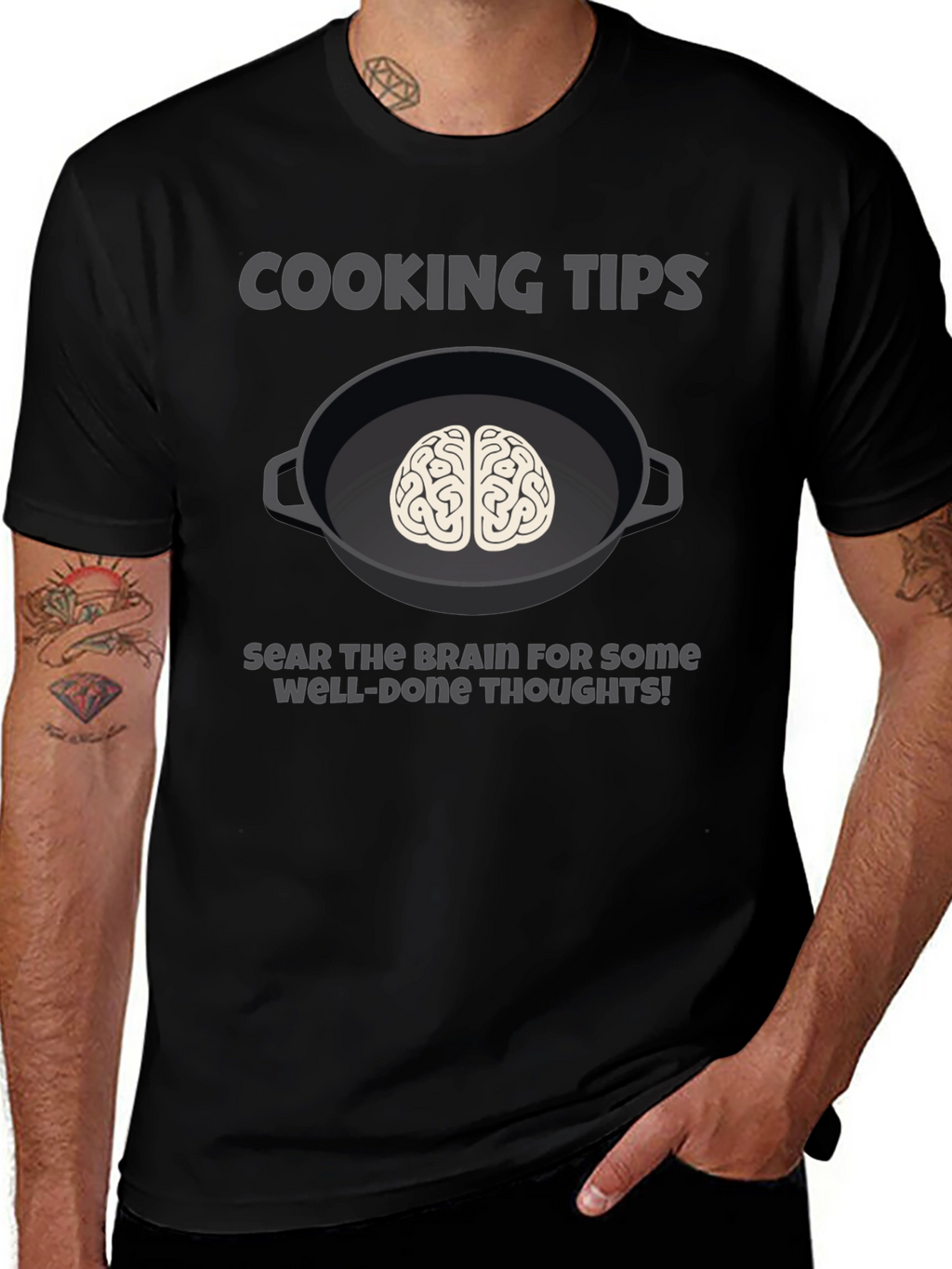 Cooking Tips Brain Graphic T-Shirt