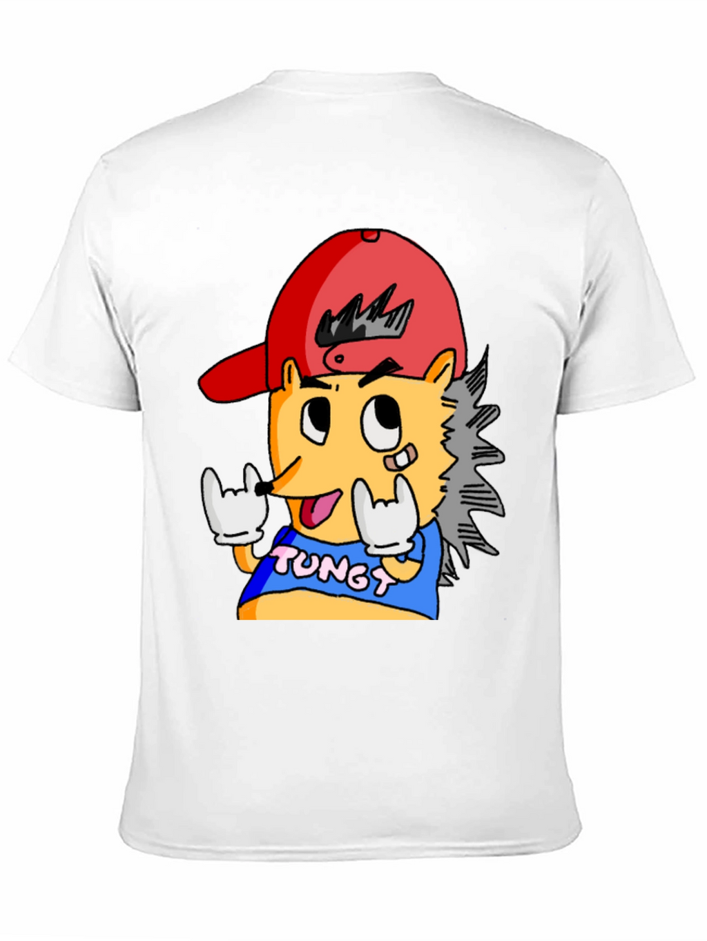 Cartoon Character Graphic Tee - Black