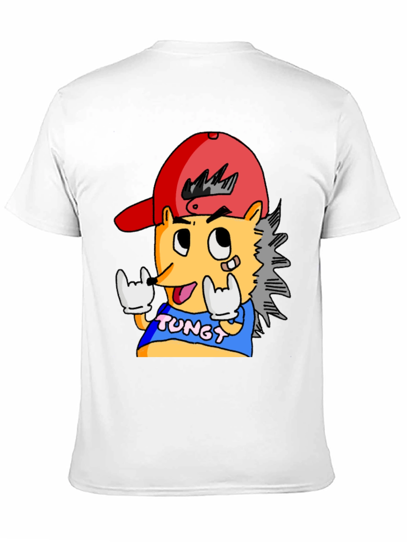 Cartoon Character Graphic Tee - Black