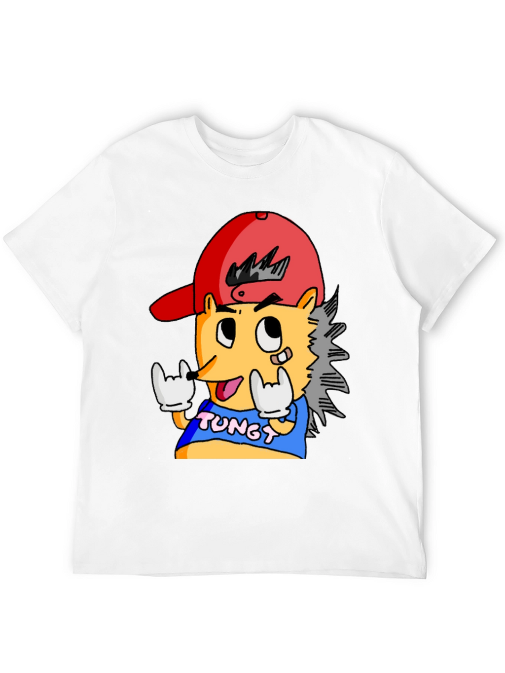 Cartoon Character Graphic Tee - Black