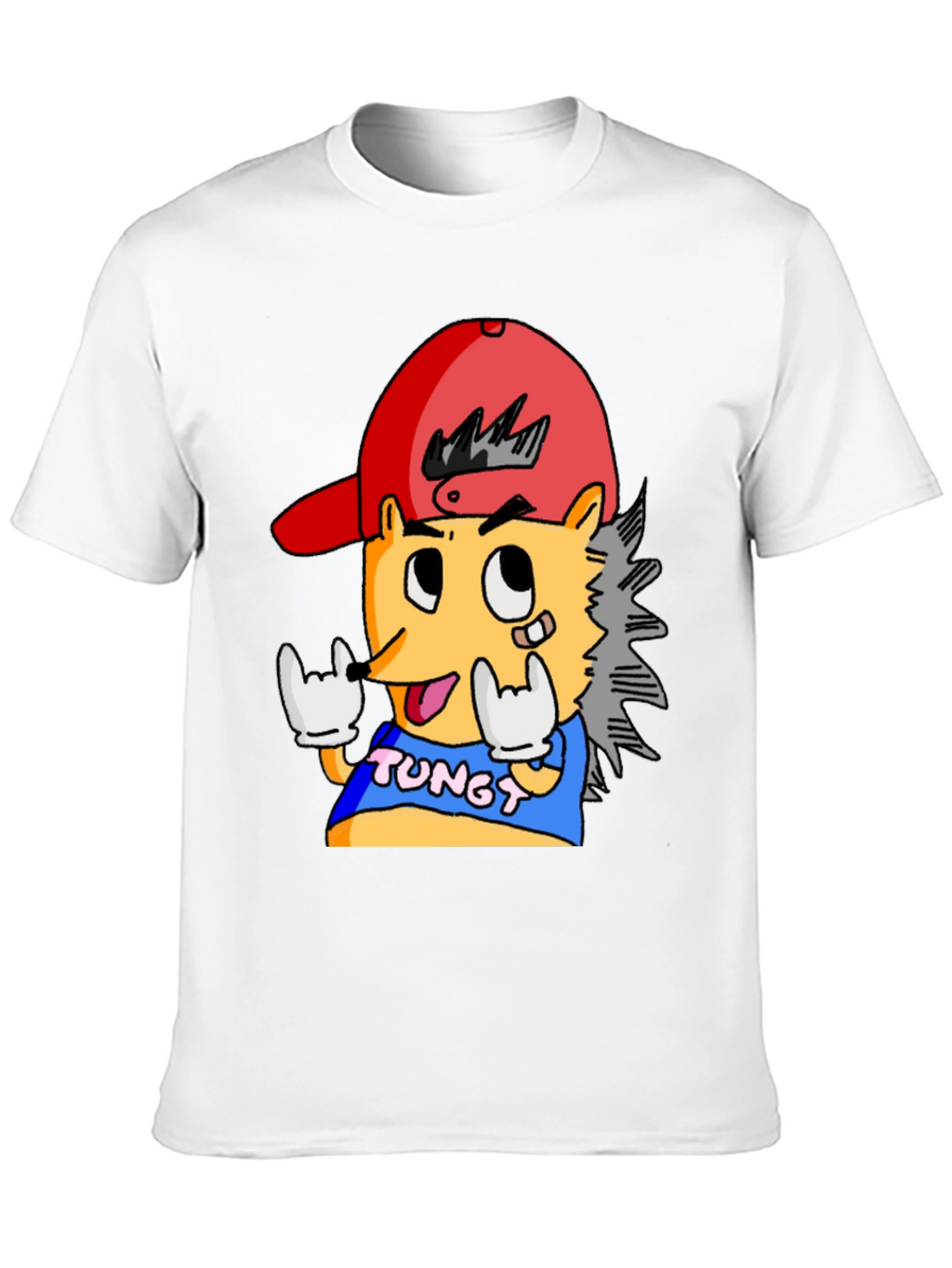 Cartoon Character Graphic Tee - Black