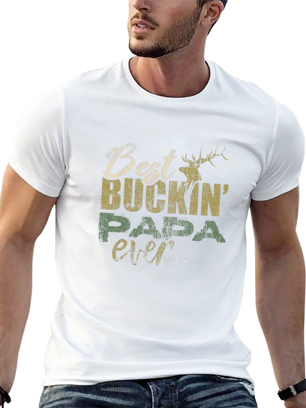 Best Buckin Papa Ever Graphic T-Shirt