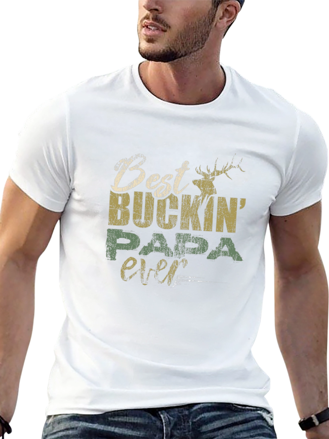 Best Buckin Papa Ever Graphic T-Shirt