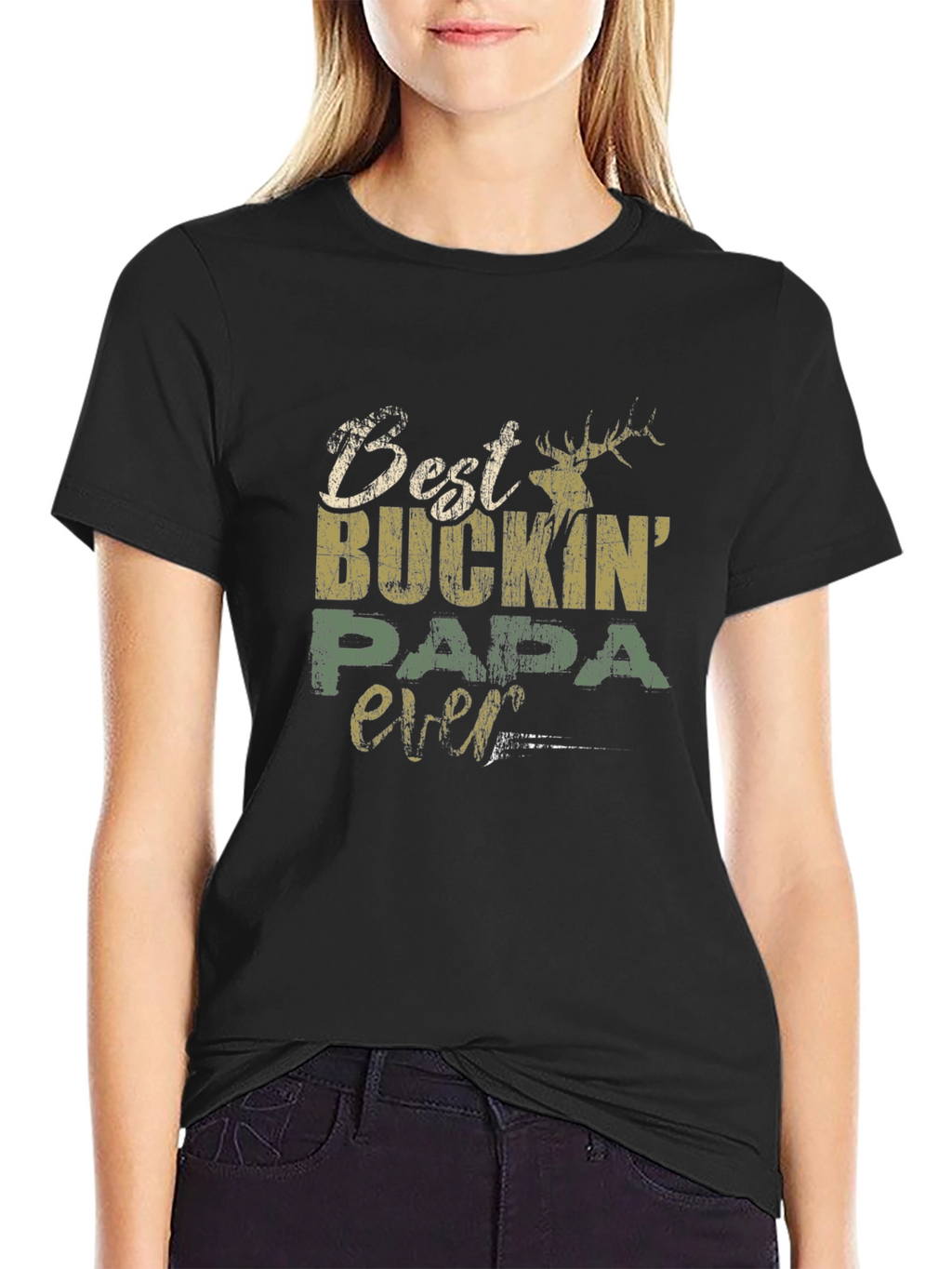Best Buckin Papa Ever Graphic T-Shirt