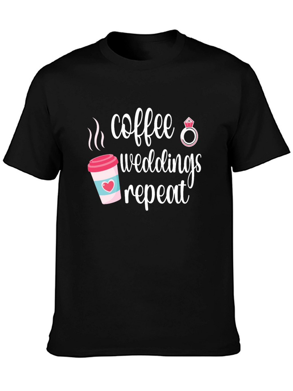 Coffee Weddings Repeat Graphic Tee - Black