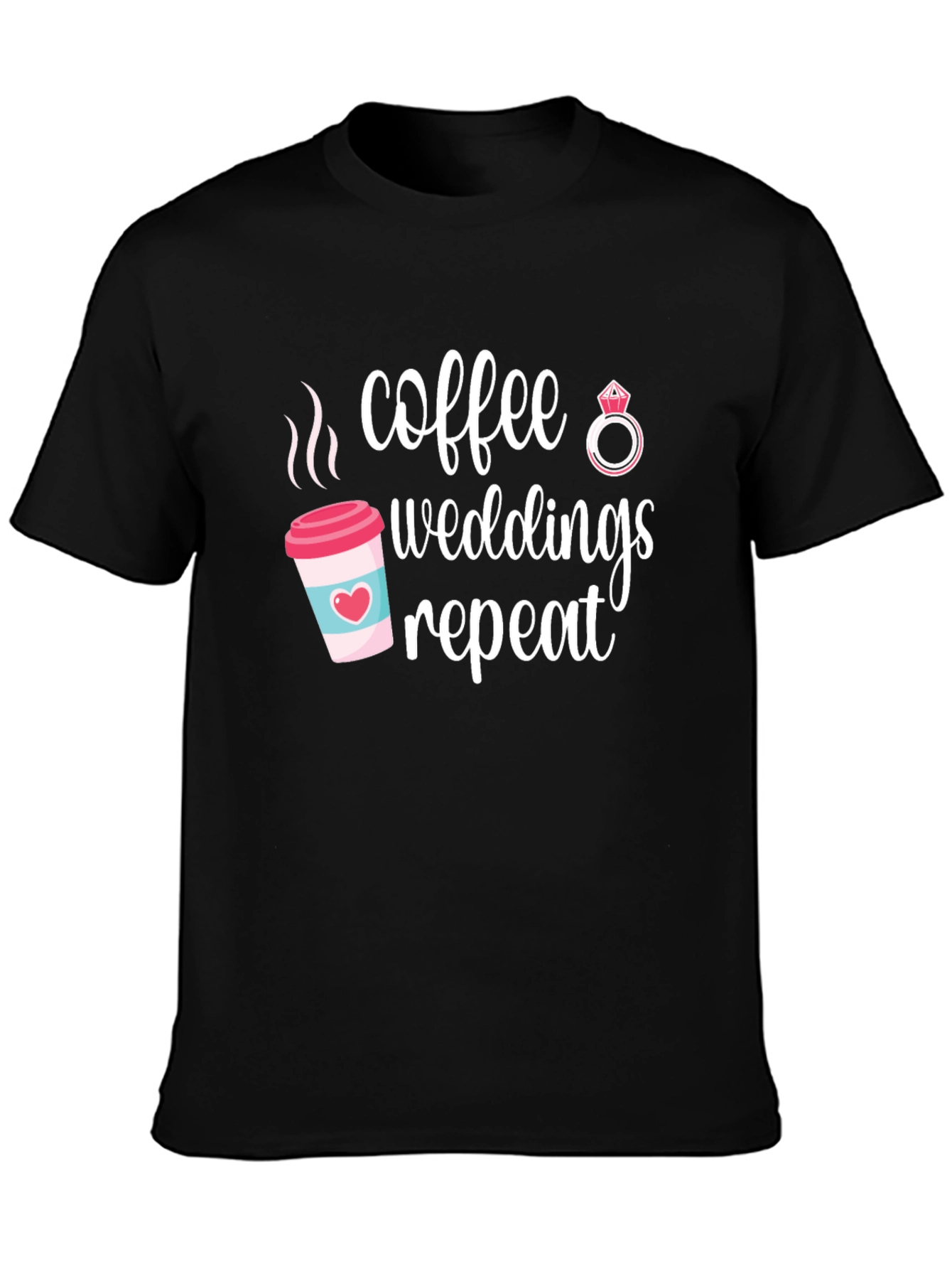 Coffee Weddings Repeat Graphic Tee - Black
