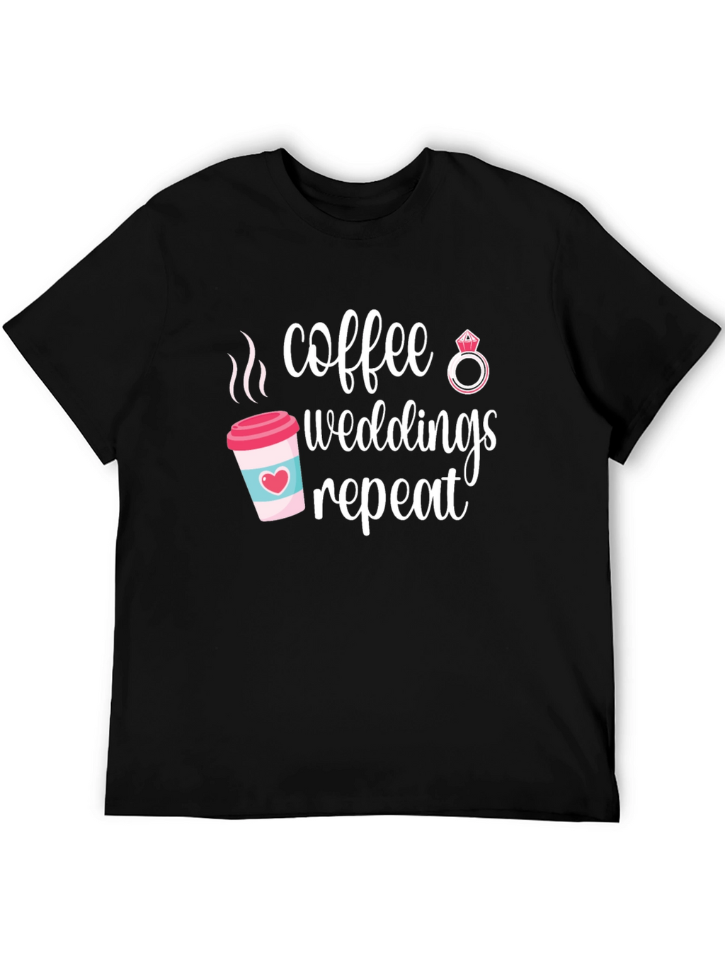 Coffee Weddings Repeat Graphic Tee - Black