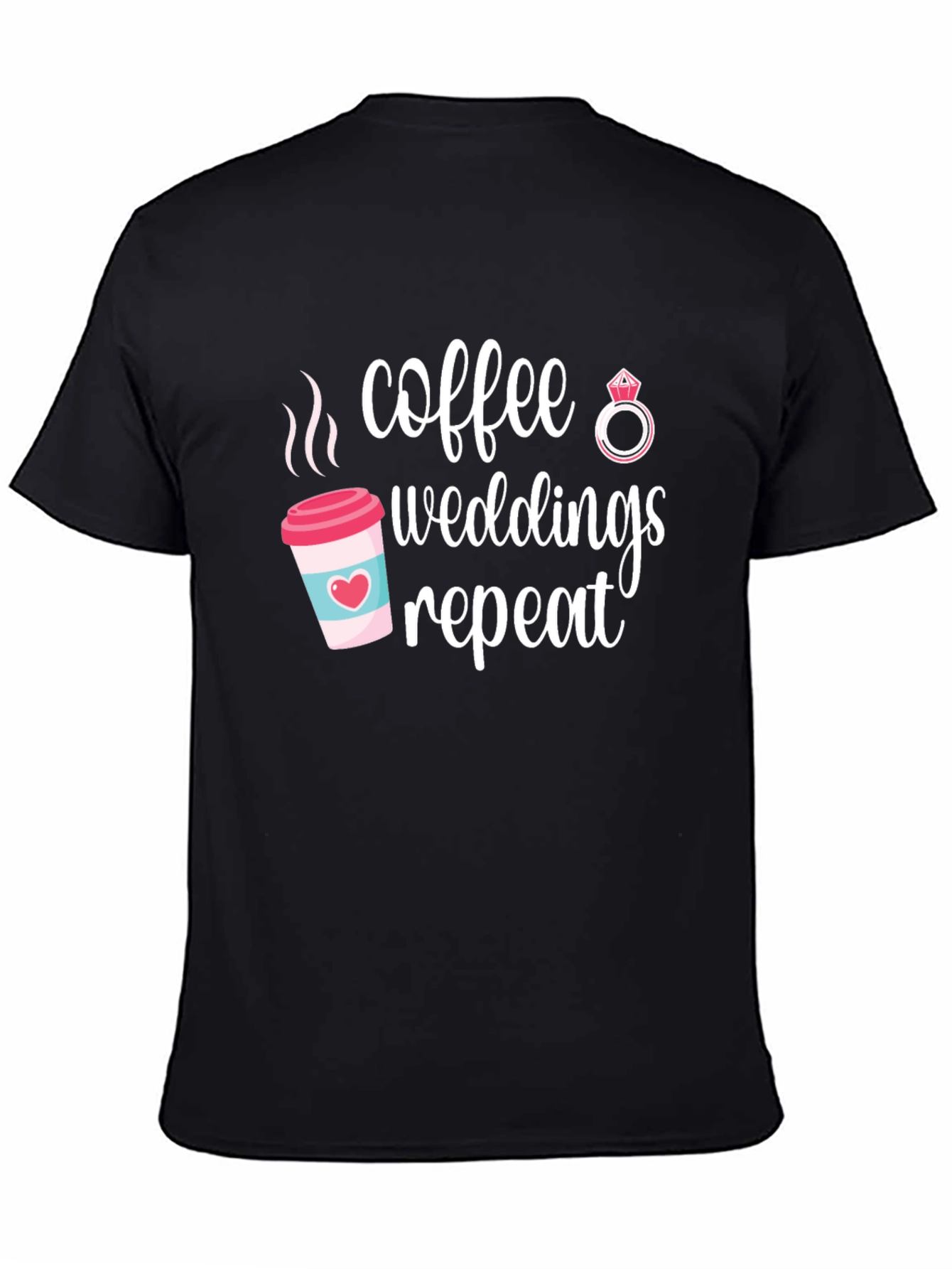 Coffee Weddings Repeat Graphic Tee - Black