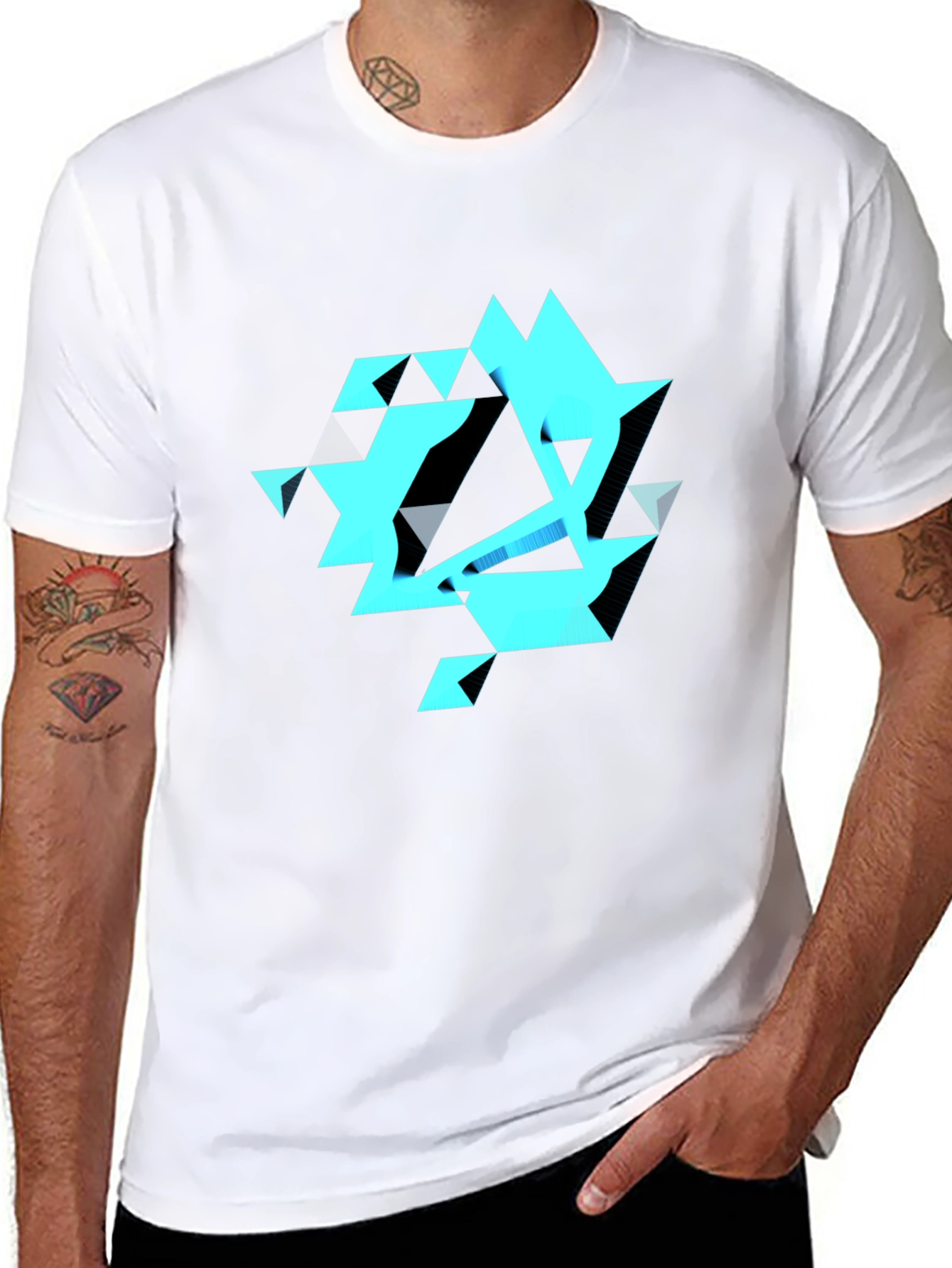 Abstract Geometric Black T-Shirt