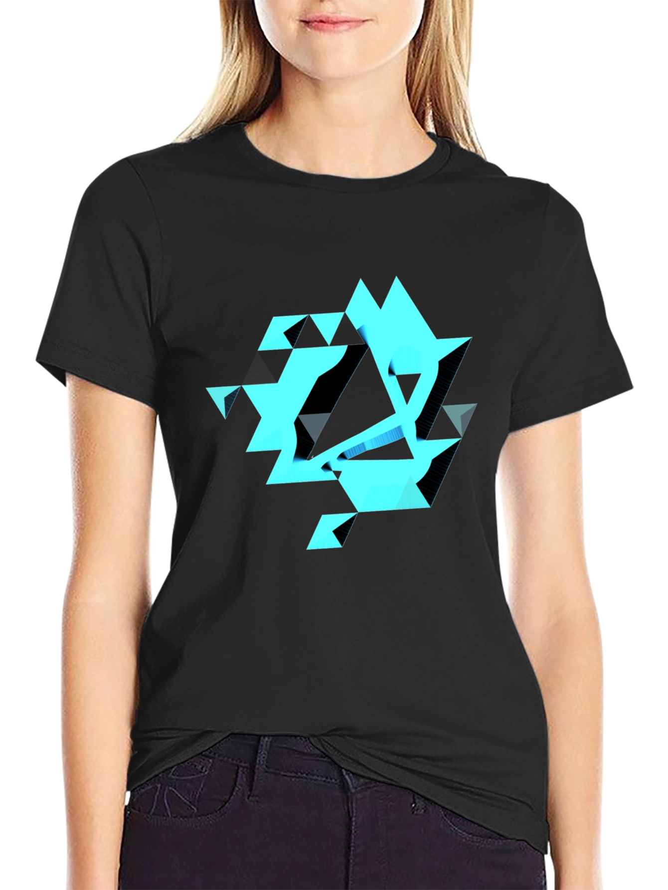Abstract Geometric Black T-Shirt