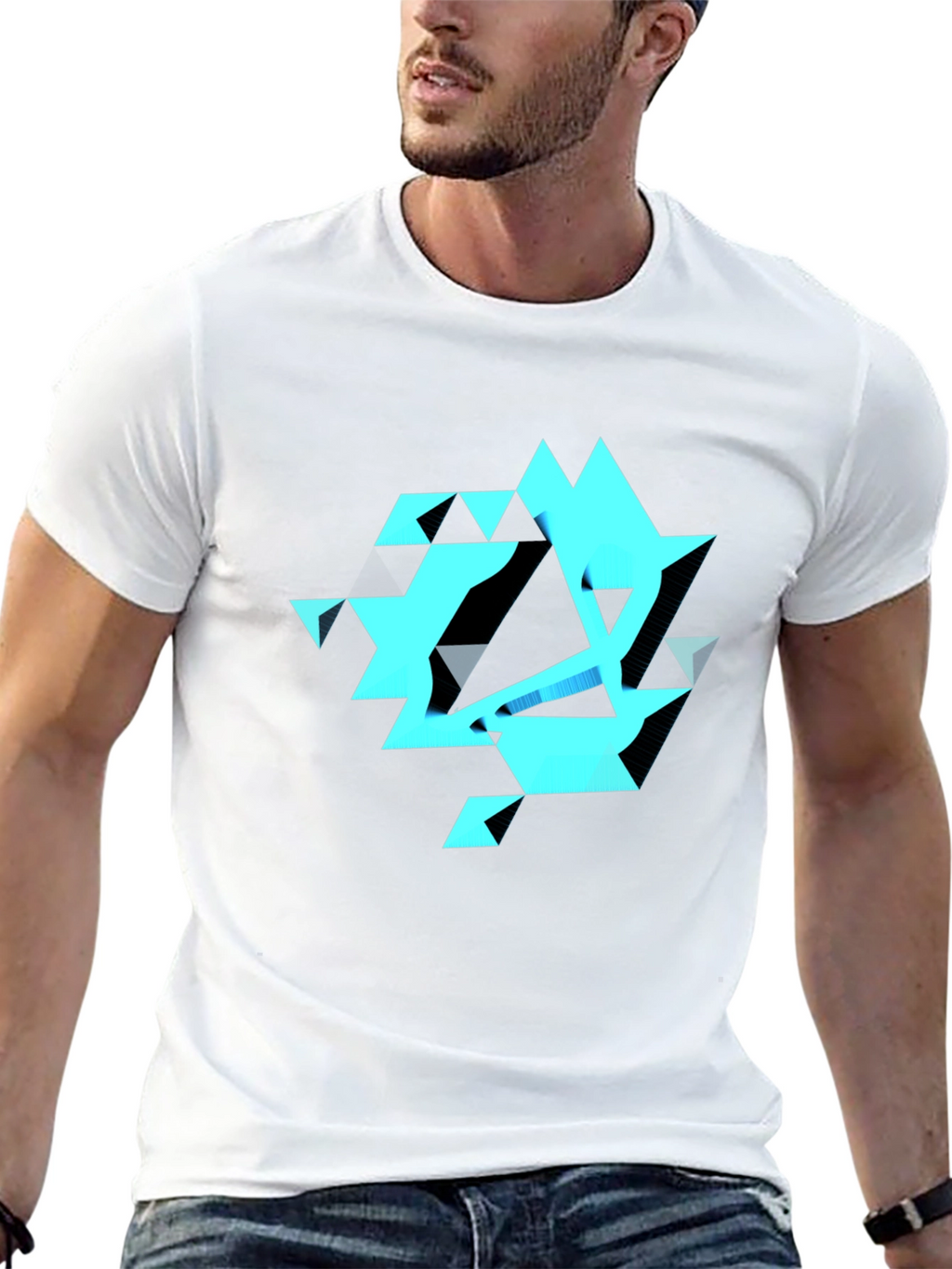 Abstract Geometric Black T-Shirt