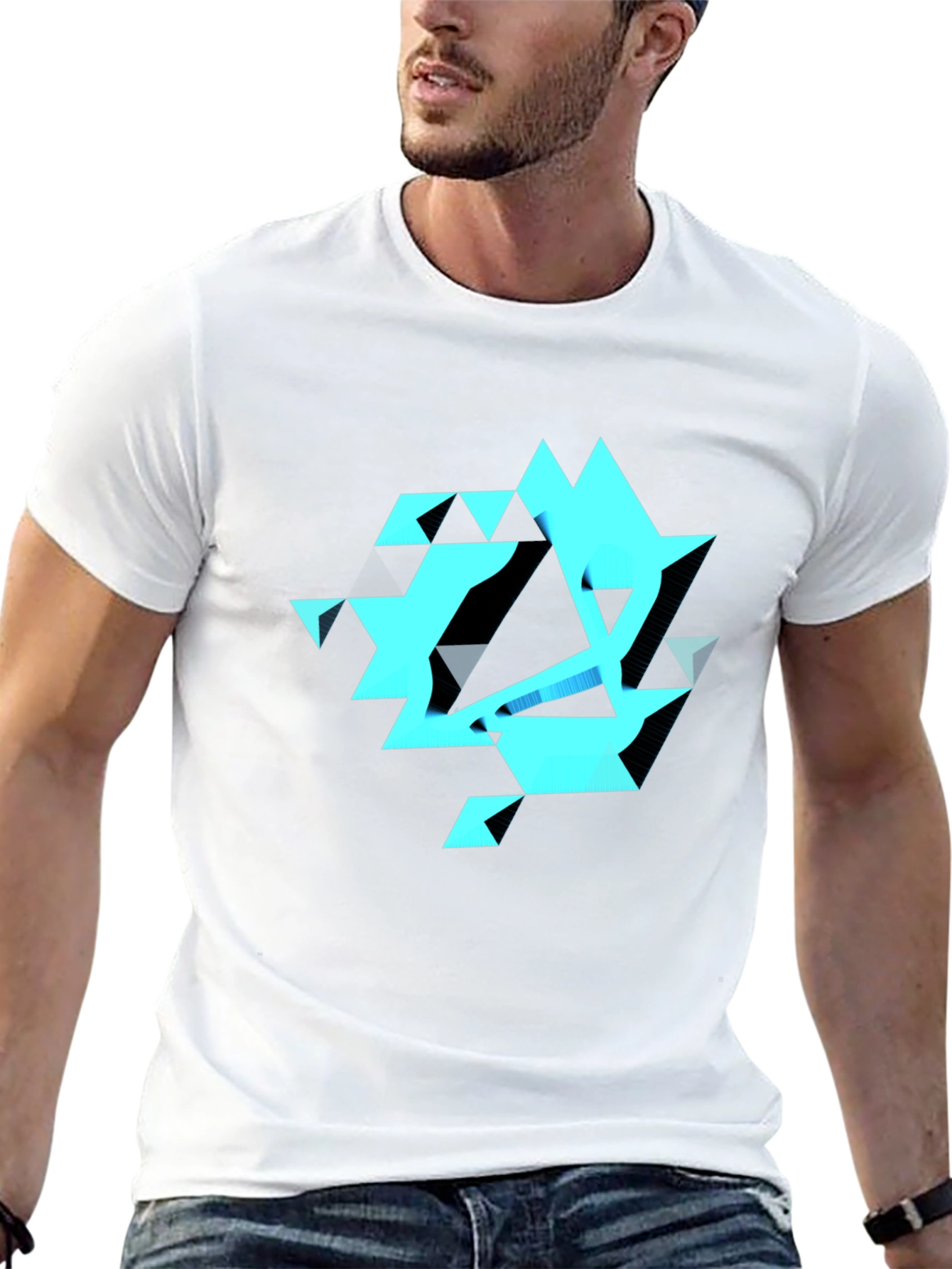 Abstract Geometric Black T-Shirt