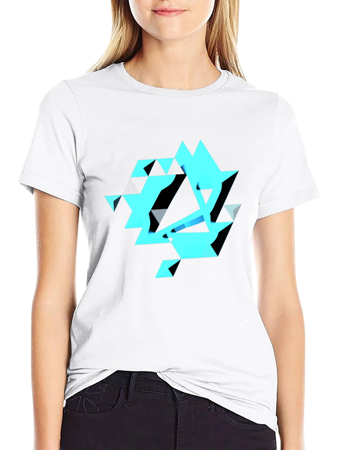 Abstract Geometric Black T-Shirt