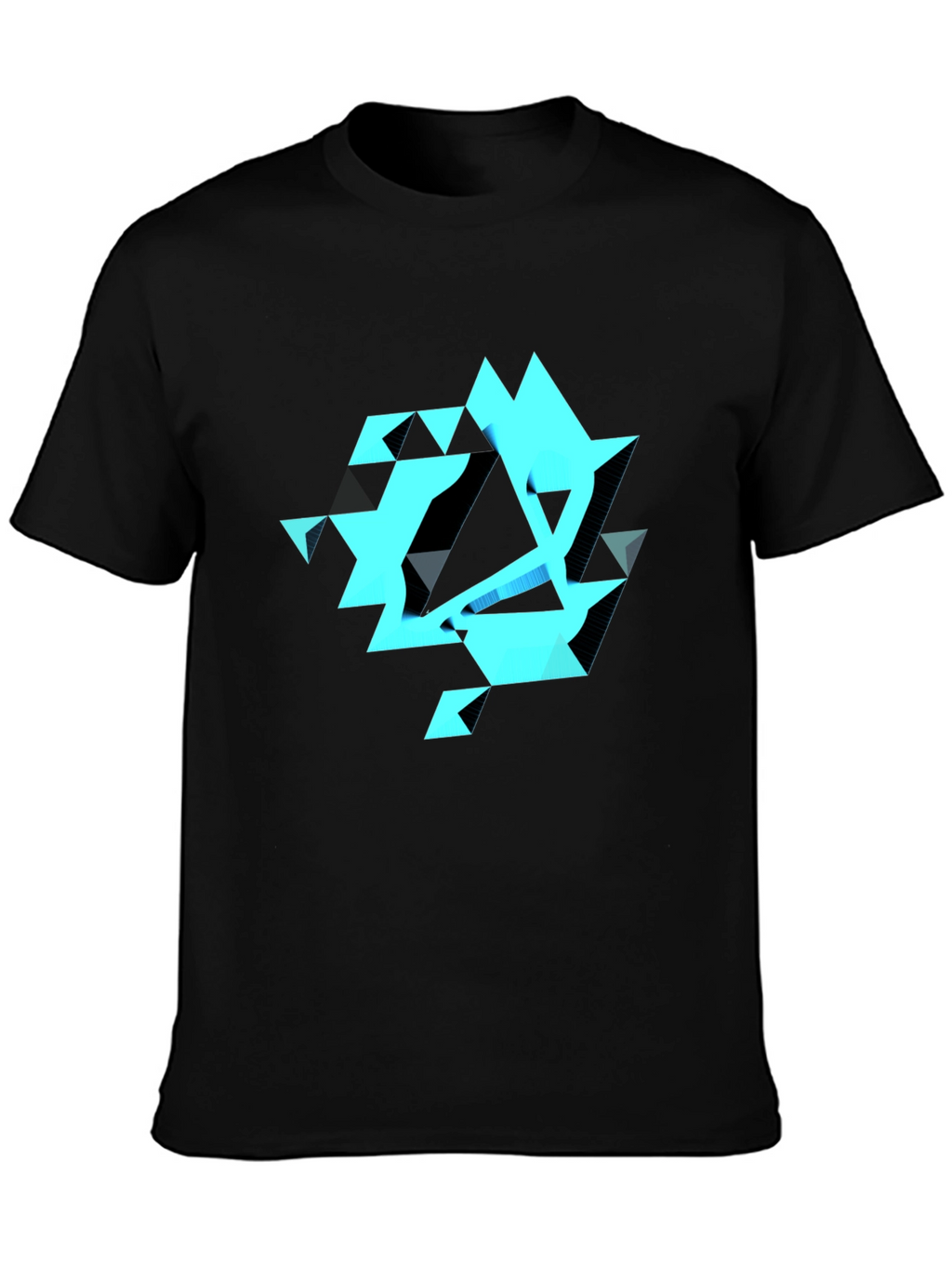 Abstract Geometric Black T-Shirt