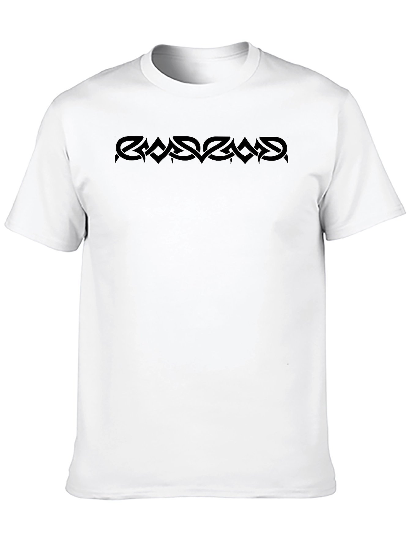 Black Graphic Tee - Tribal Design - Casual Wear