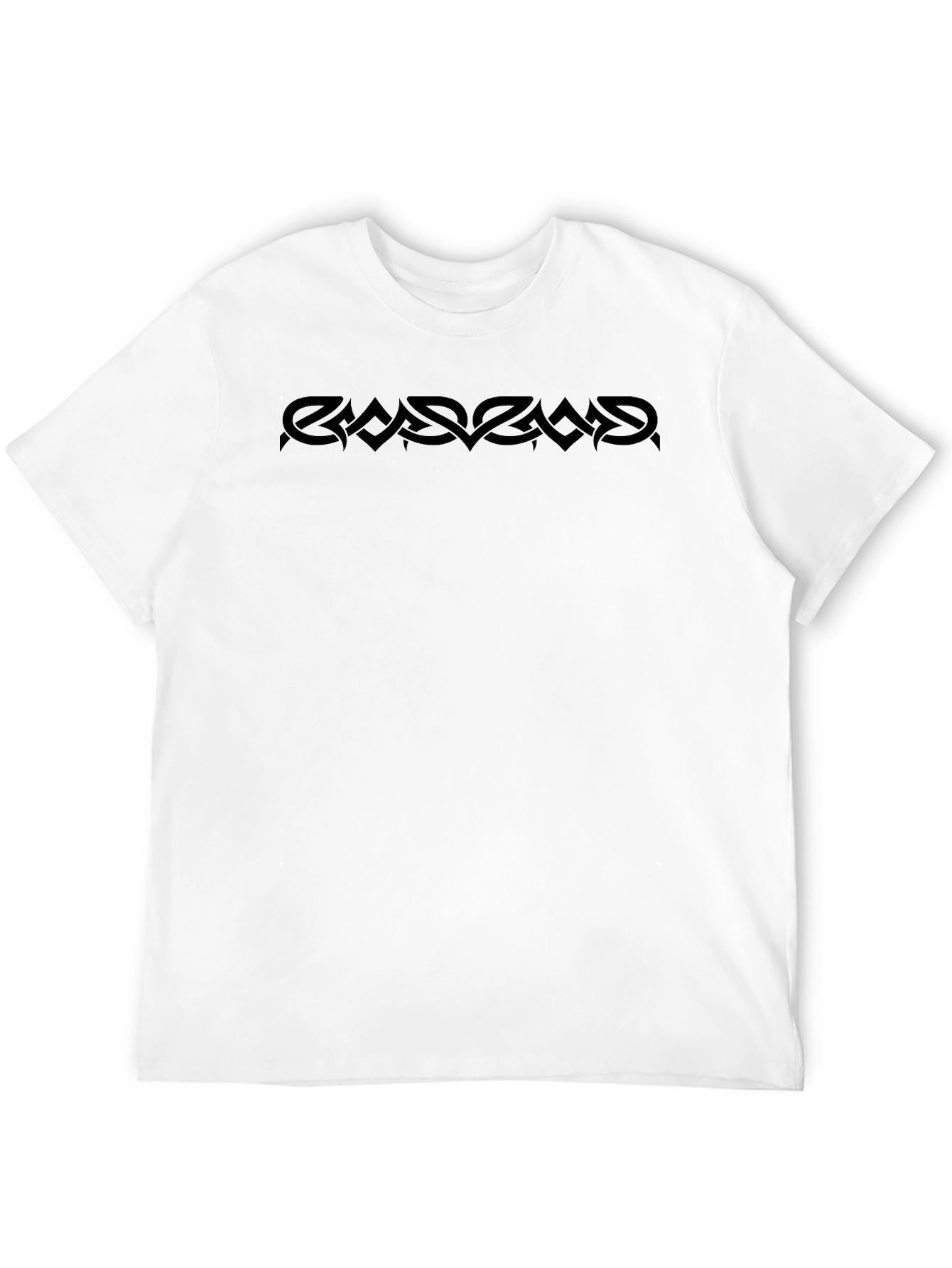 Black Graphic Tee - Tribal Design - Casual Wear