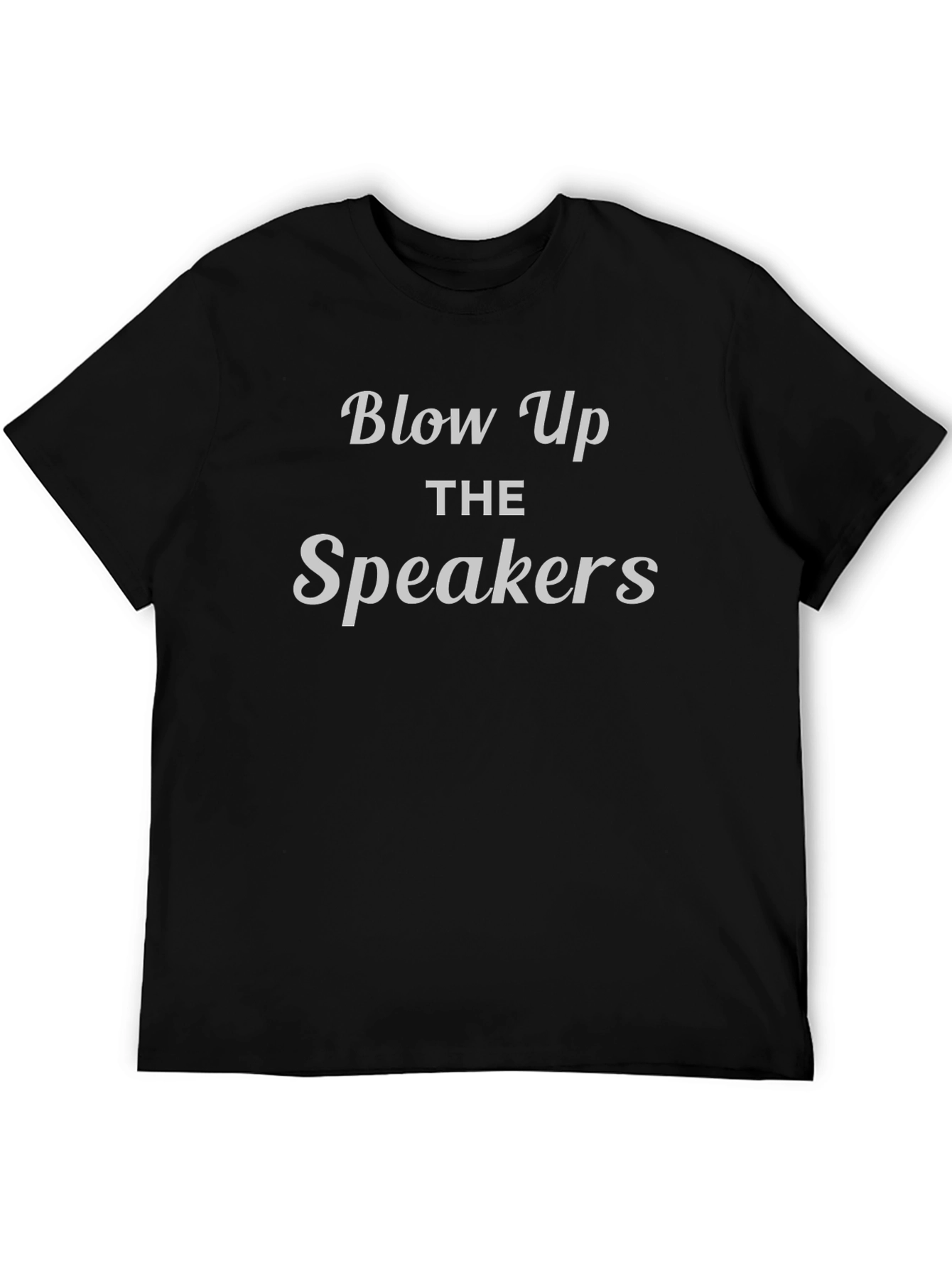 Blow Up the Speakers Black Graphic Tee