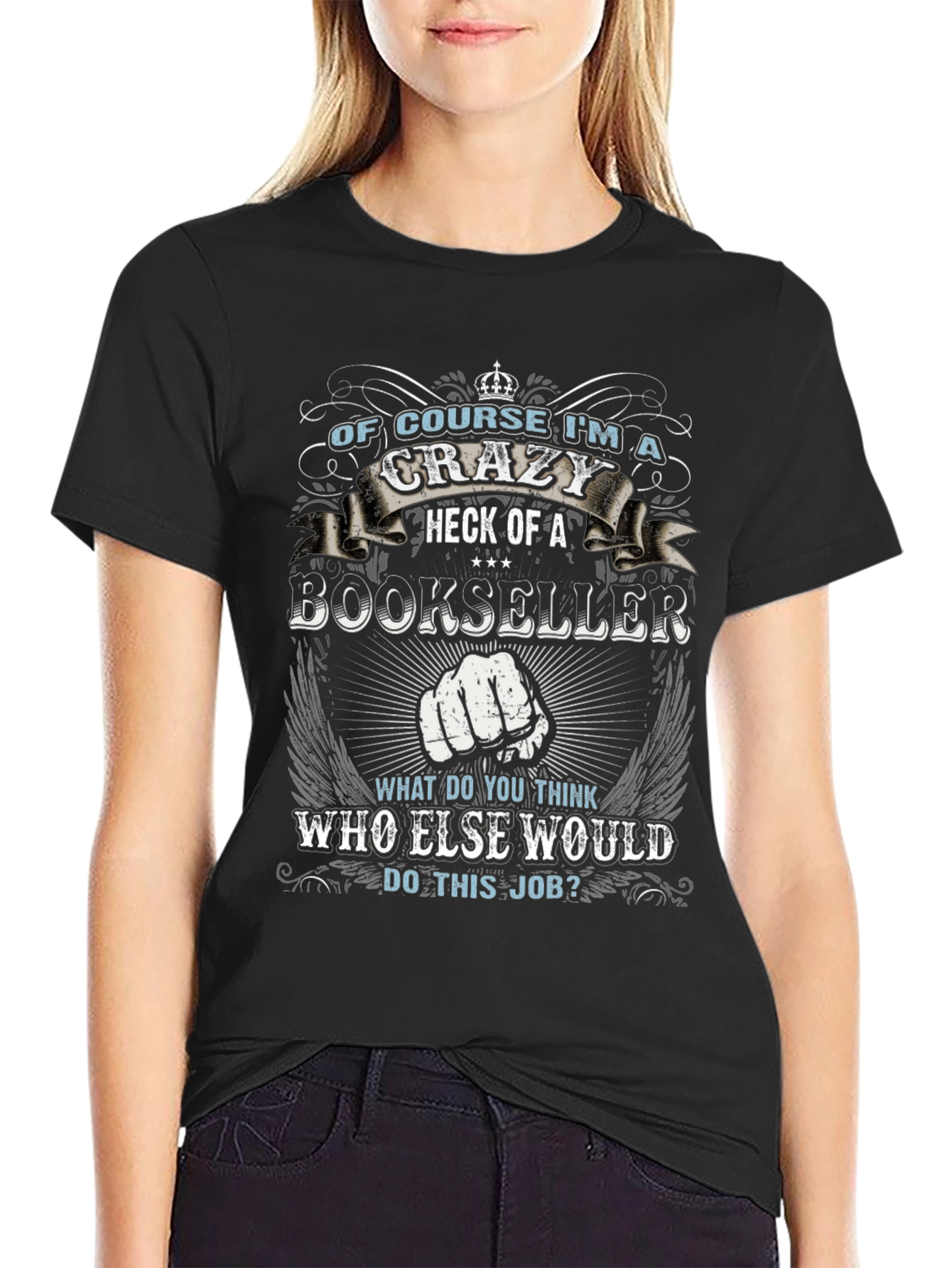 Crazy Bookseller Graphic T-Shirt