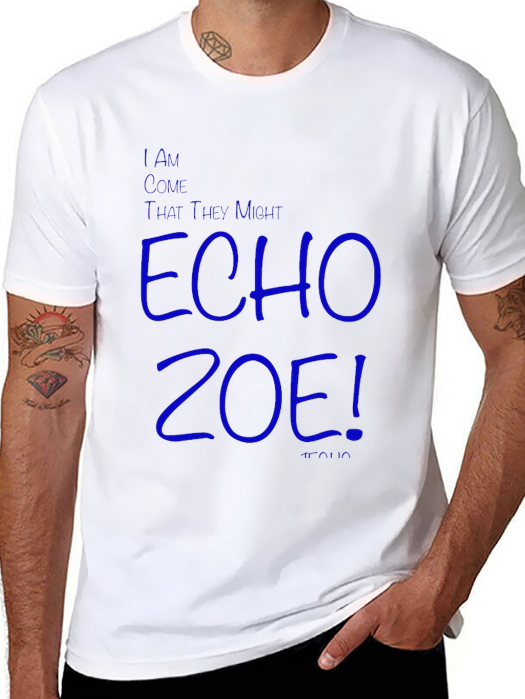 Echo Zoe T-Shirt: Blue Graphic Design
