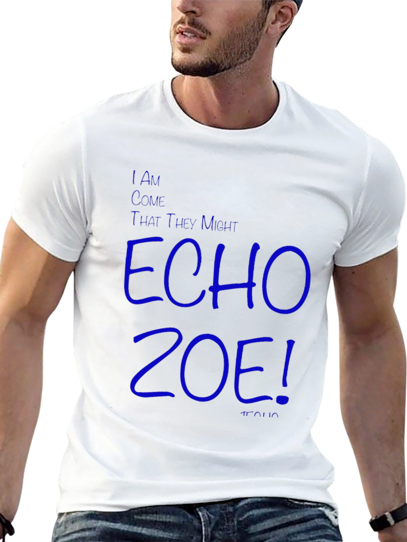 Echo Zoe T-Shirt: Blue Graphic Design